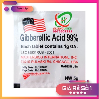 Viên GA3 (Mỹ) Gibberellic Acid 99%  Chất Lượng Cao dạng viên sủi Kích Thích Bật Chồi, Ra Rễ Cực Mạnh Gói 5gr