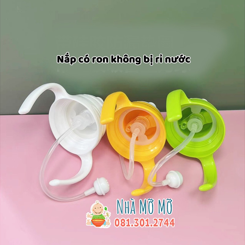 Nắp Ống Tập Hút Cổ Rộng kèm tay cầm Bình Sữa PIGEON LANSINOH Cho Bé Tập Hút - Nhà Mỡ Mỡ
