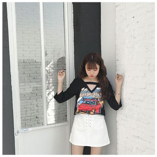 [ORDER]  - Chân váy jean form chữ A đan dây eo 🤤😍