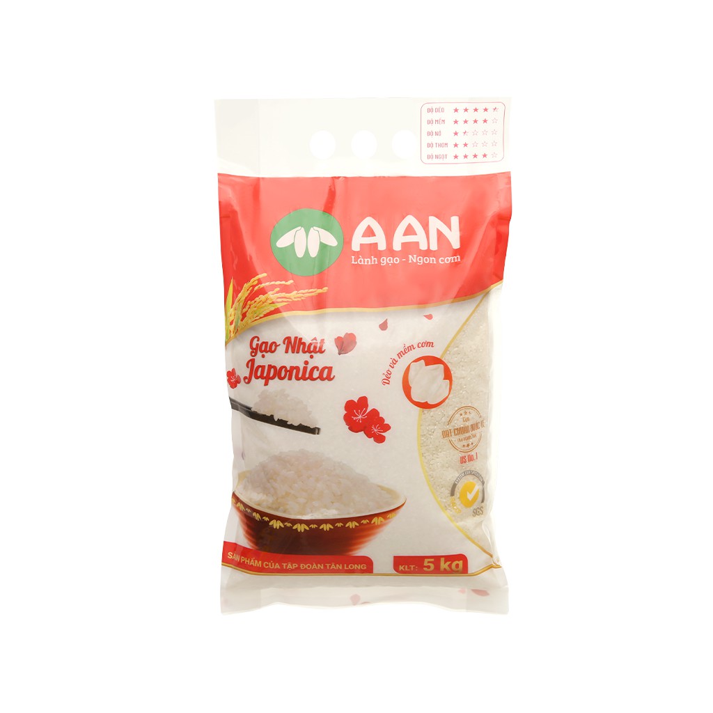 Gạo sạch gạo Nhật Japonica bịch 5kg - HẠT DẺO MỀM THƠM NGON hsd: t3/2021