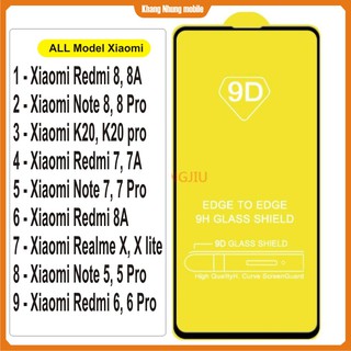 Cường lực Full màn 5D cho Xiaomi Redmi 7A, 8A, Note 8,Note 8 pro, Note 7, Note 7 Pro, Redmi 8, K20, K20pro