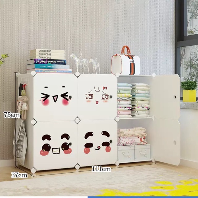 💥SIÊU HOT 37x37cm- Tủ nhựa quần áo lắp ghép 6 ô. Tặng kèm móc cài sườn tủ siêu tiện ích.