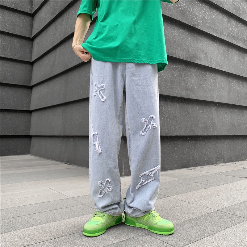 Quần jean dài MMIOT dáng rộng phong cách hip hop thời trang cá tính cho nam