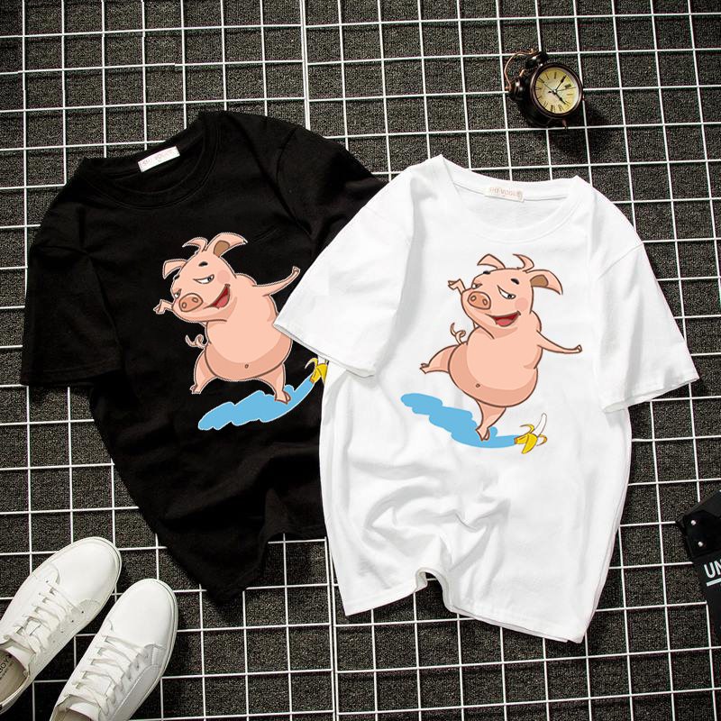 Áo thun unisex form rộng heo dễ thương Hàn Quốc vải dày mịn 2019T2024