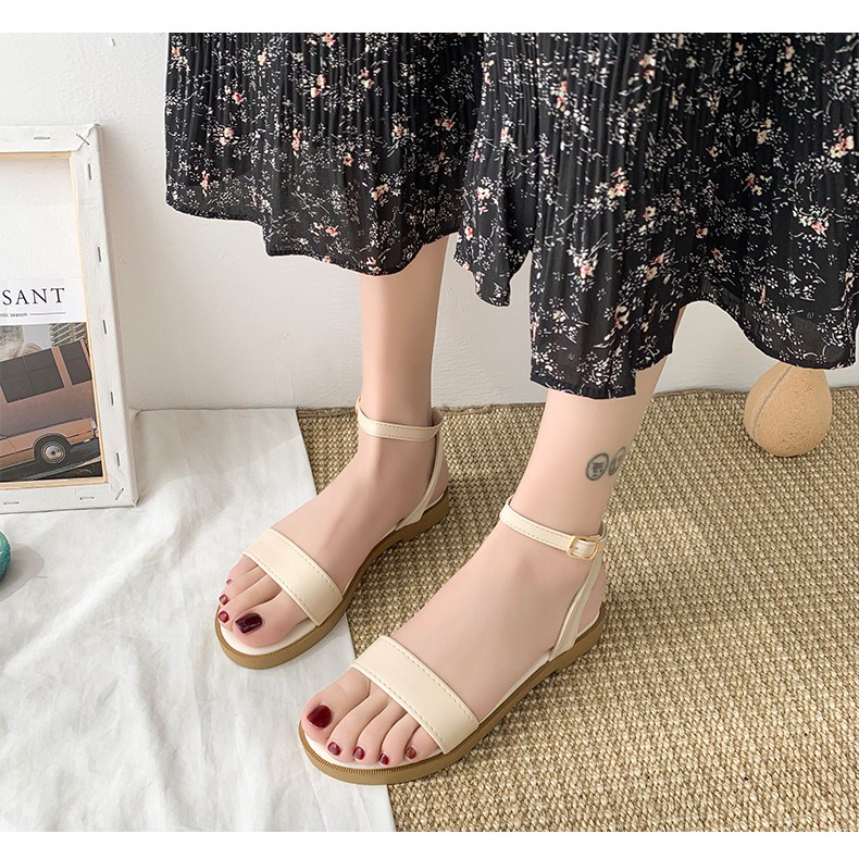 [Mã SKAMSALE07 giảm 10% tối đa 100K đơn 150K] Sandal Nữ Đế Bệt Cao Cấp BLOOMYUKI Sandal nữ Cổ Điển Quai Ngang SN01