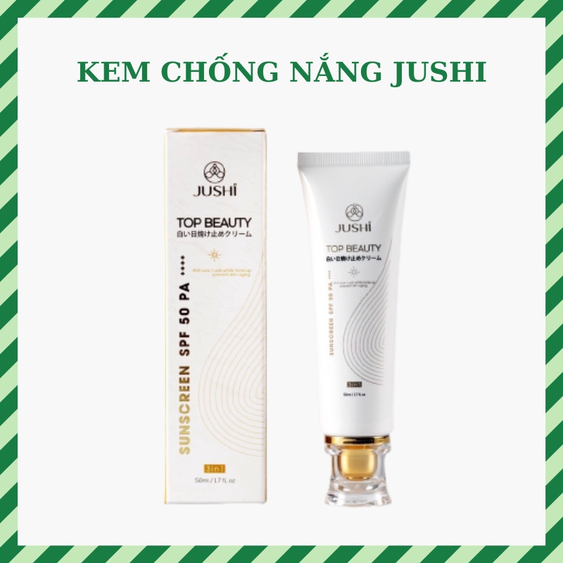 Kem Chống Nắng Top Beauty Jushi Bảo Vệ Làn Da Tối Ưu Chiết Xuất Từ Thành Phần Thiên Nhiên, Chống Mồ 