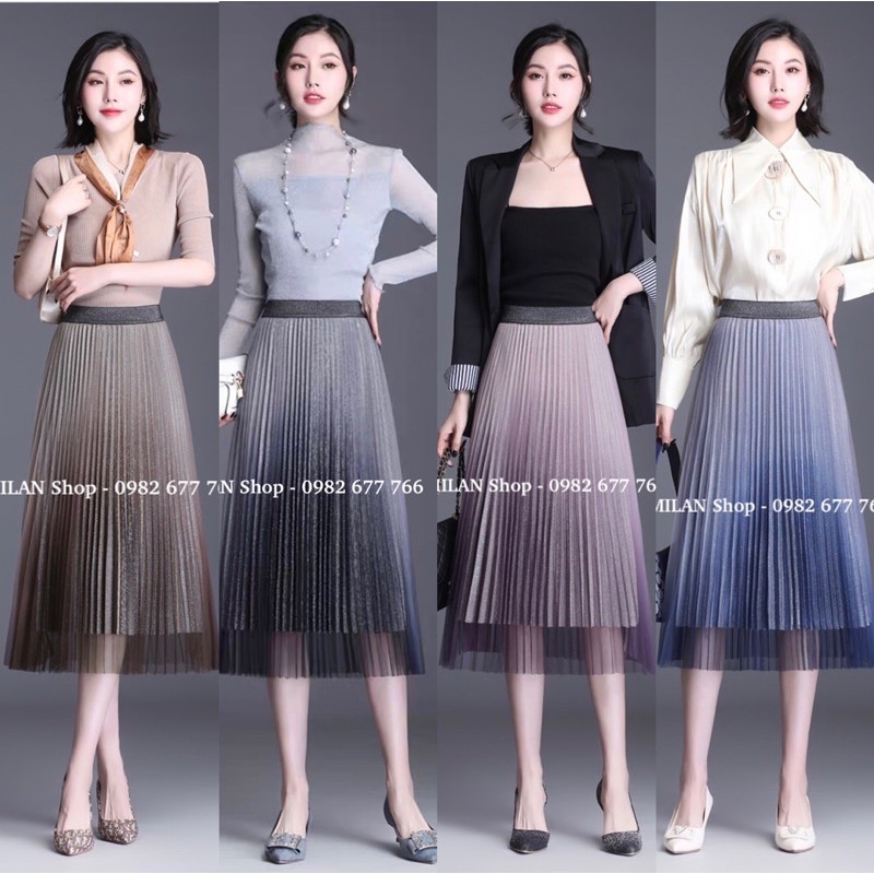 Chân váy xếp ly nhũ loang 3d nhiều màu | BigBuy360 - bigbuy360.vn