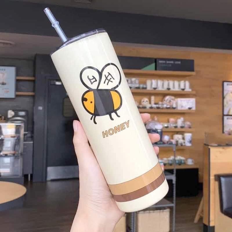 BÌNH NƯỚC GIỮ NHIỆT 650ML KÈM ỐNG HÚT