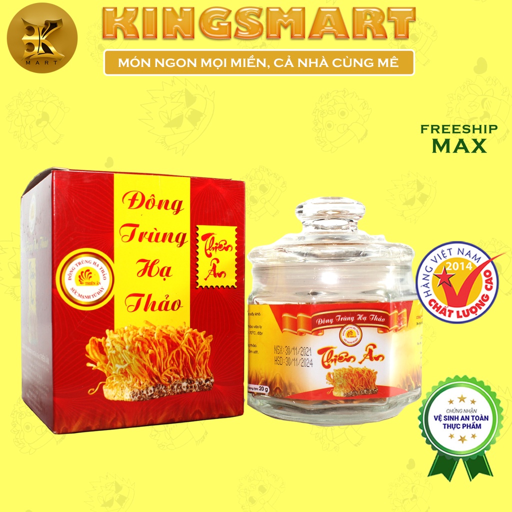 Đông Trùng Hạ Thảo Sấy Khô Hũ 20G Sang trọng THIÊN ÂN