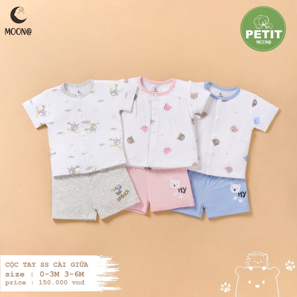 (Moon) Bộ cộc tay petit Moon cho bé