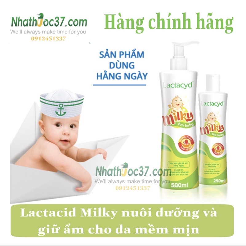 [CHÍNH HÃNG] Sữa tắm lactacyd milky - Sữa tắm gội 2 trong 1 giúp da tóc bé luôn mềm mại và khỏe mạnh