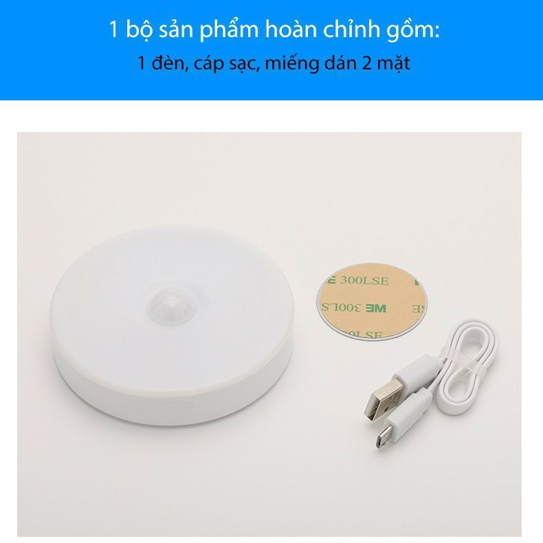 Đèn led cảm ứng trang trí cảm biến tự động thông minh dùng pin sạc phòng ngủ dán tủ quần áo cầu thang - GIDISO