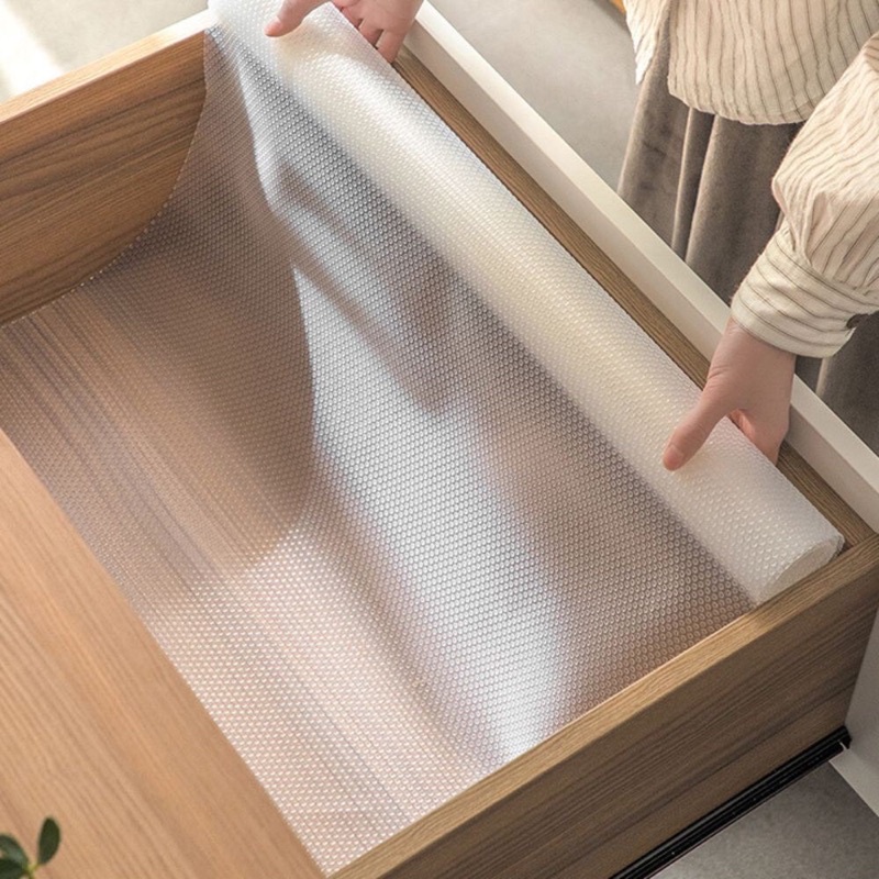 (45 x 150cm ) Tấm lót ngăn kéo tủ bếp, tủ giày, quần áo chống thấm và chống dầu, chống ẩm, chống trượt trong suốt
