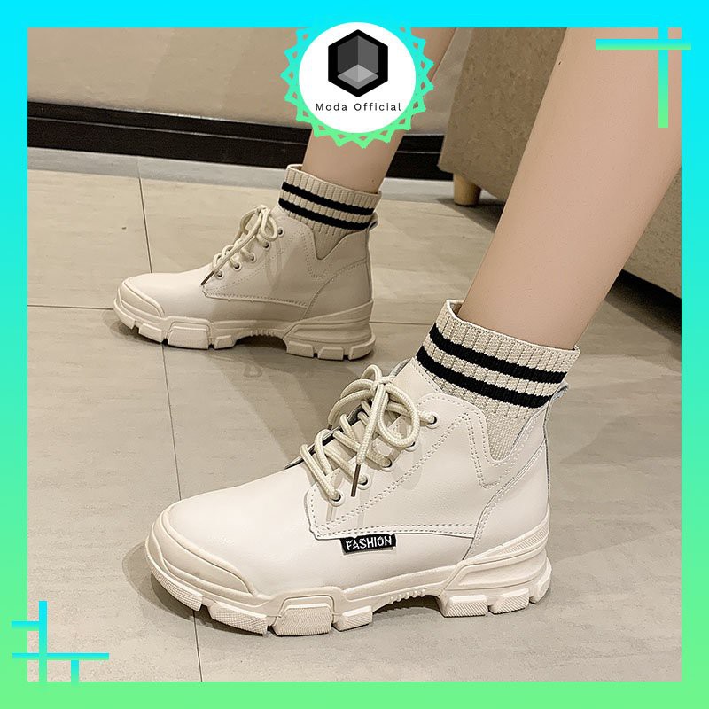 [Mã FASHIONGREEN15 giảm tới 30K đơn 99K] Giày Boot Tất Nữ Cổ Ngắn Thời Trang Anh Quốc GN01