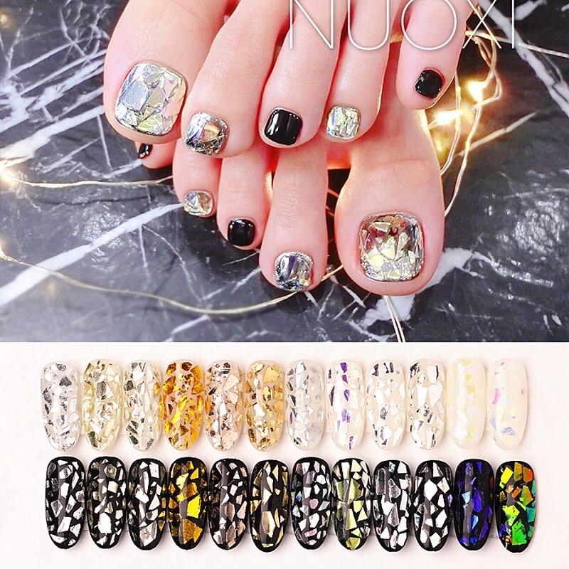 Sequin nhũ giấy vàng-phụ kiện nail móng