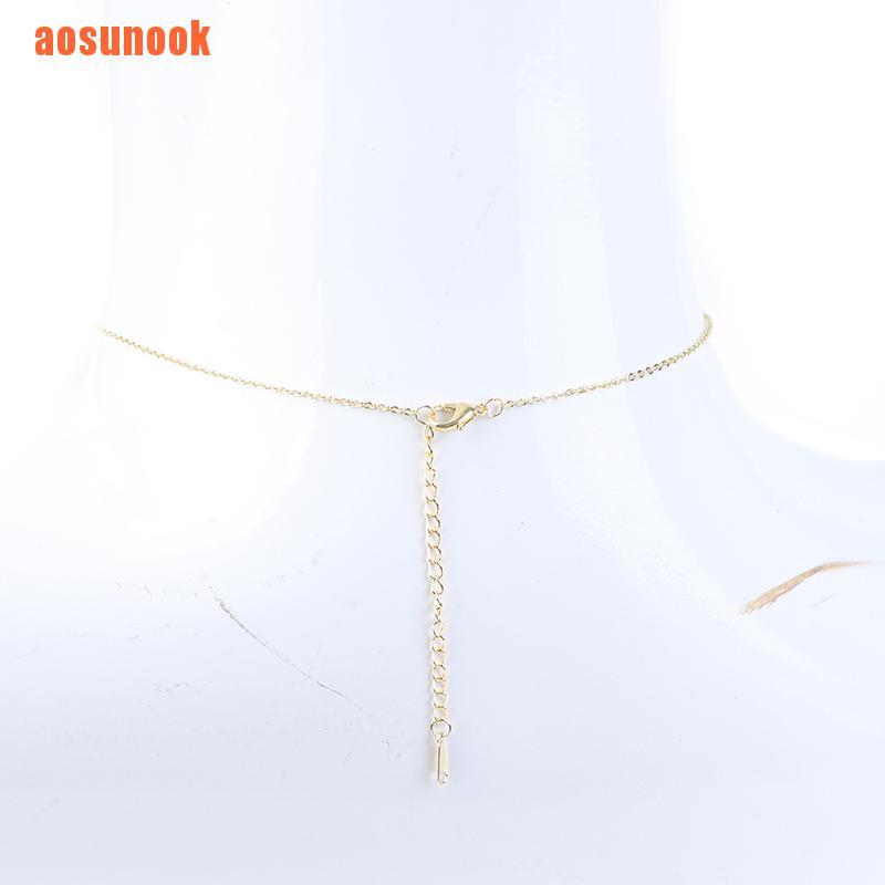 Vòng Cổ Choker Đính Đá Pha Lê Xanh Trắng Cổ Điển