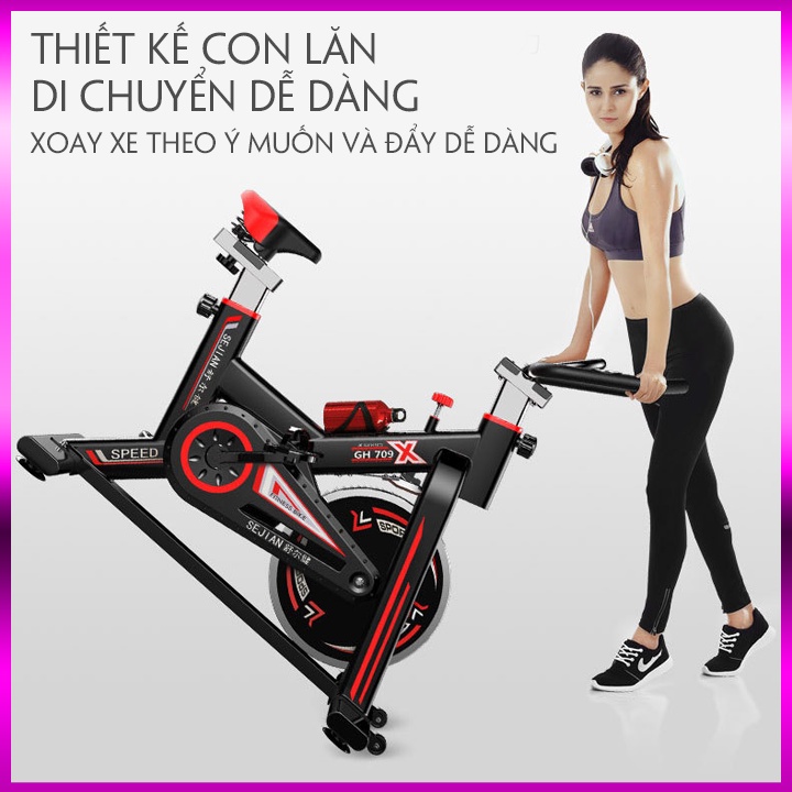 Xe đạp thể dục tại nhà hỗ trợ giảm cân, xe đạp thể thao phòng gym rèn luyện sức khoẻ