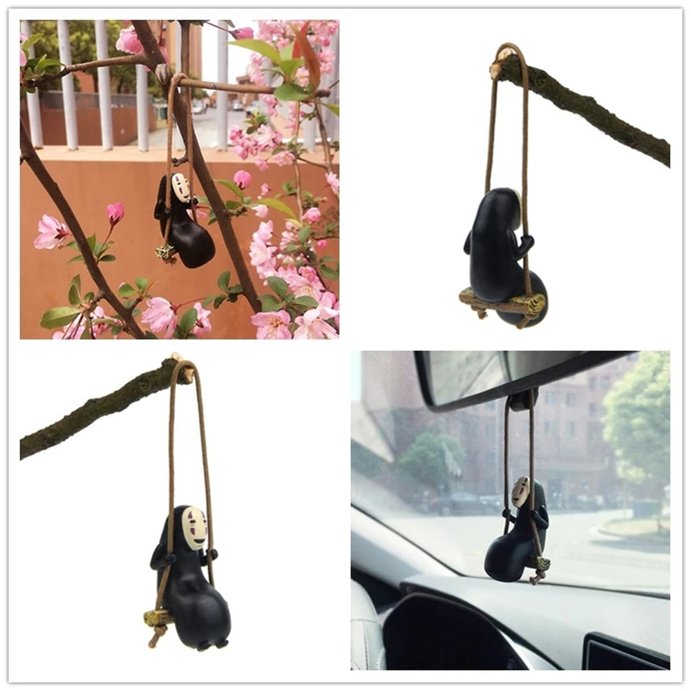 Mặt trang sức treo trang trí xe hơi hình quỷ vô diện anime dễ thương