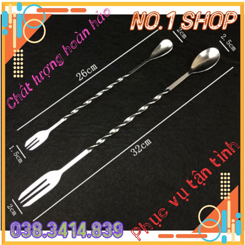 [hình ảnh thật] Thìa bar pha chế inox | bar spoon