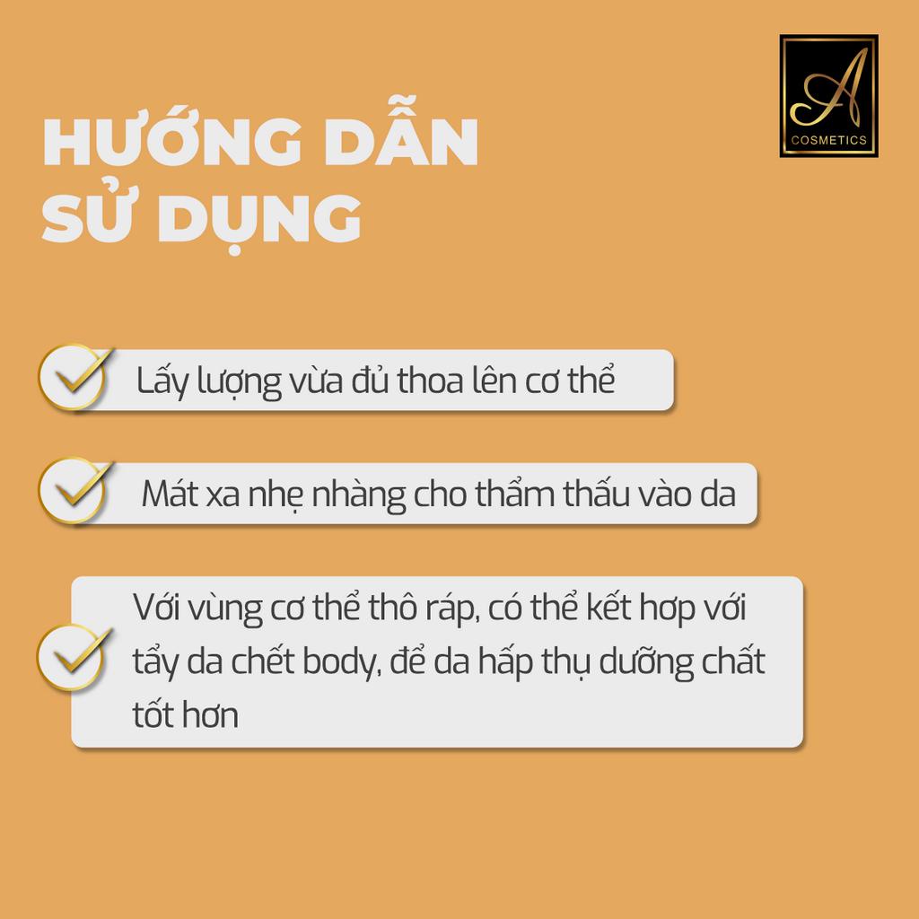 Kem body mềm dưỡng trắng da toàn thân Acosmetics, 150g
