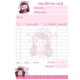 Bill hóa đơn bán hàng ( combo 5 cuốn 1 liên - 2 liên )