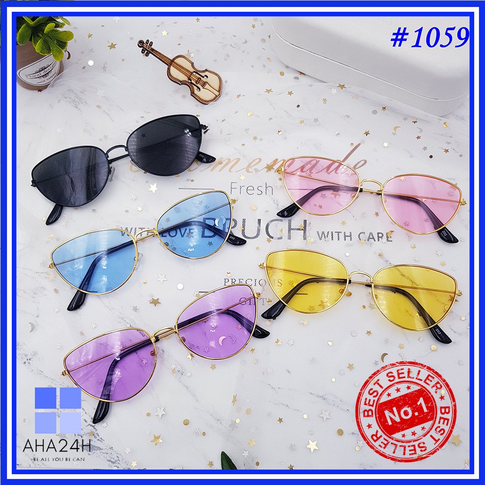 Mắt kính gọng xi hàn quốc hot nhấtFREESHIPkính mát nữ AT202 giọt nước tinh tế AH1059