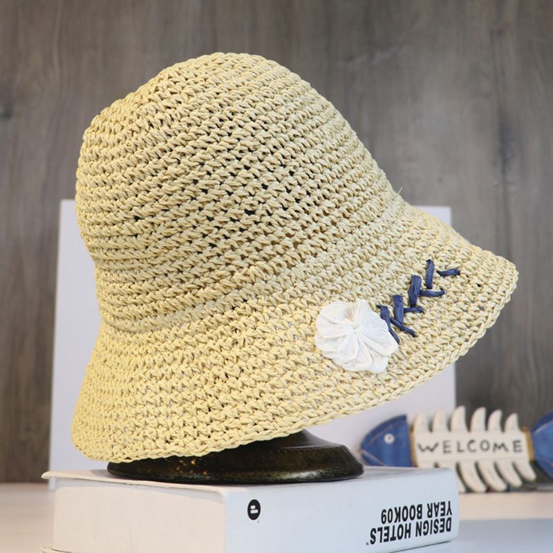 Mũ Cói Rộng Vành Chống Nắng Thời Trang Mùa Hè Có Thể Gấp Gọn Tiện Lợi