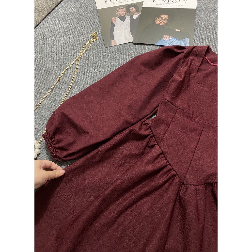 Váy Cổ Vuông Dáng Xoè Chữ A - Đầm Cổ Vuông Dáng Xoè Chữ A, Thiết Kế Tiểu Thư Mặc Tết Siêu Xinh, Chất Co Giãn | BigBuy360 - bigbuy360.vn