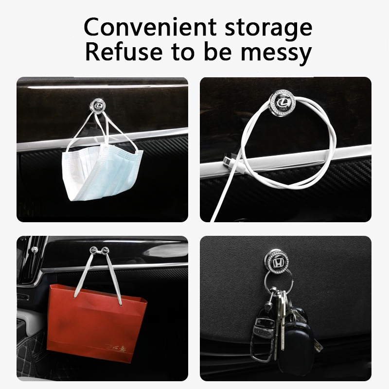 Móc xe Rhinestone Bling Diamond Móc Móc áo Lưng ghế Phi công phụ Đa chức năng Cầm tay Phổ quát Móc lưu trữ Phụ kiện nội thất ô tô