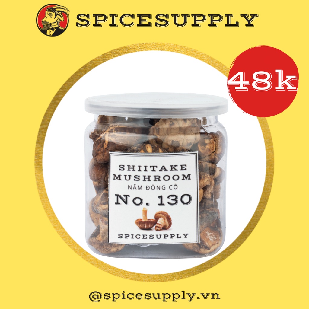 Shiitake Mushroom - Nấm Hương SPICESUPPLY Việt Nam nấm Đông Cô sấy dùng hầm canh, nấu súp siêu ngon Hũ 40g