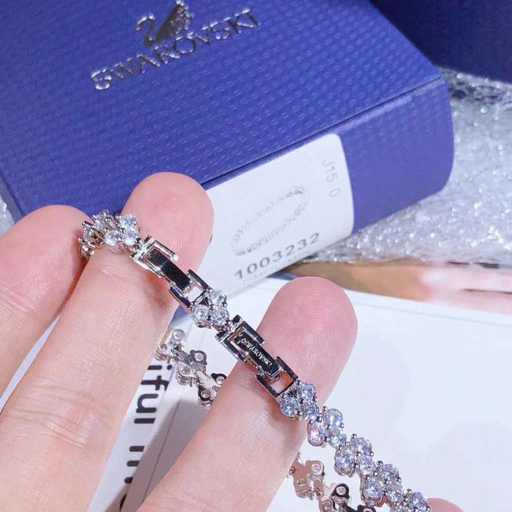 [ready Stock new luxury lady tính khí pha lê la mã đầy trái tim-shaped bracelet nữ