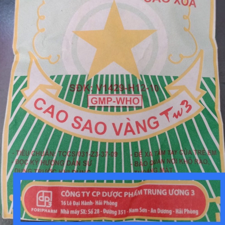 Dầu cù là - Cao sao vàng 3g TW3 chính hãng