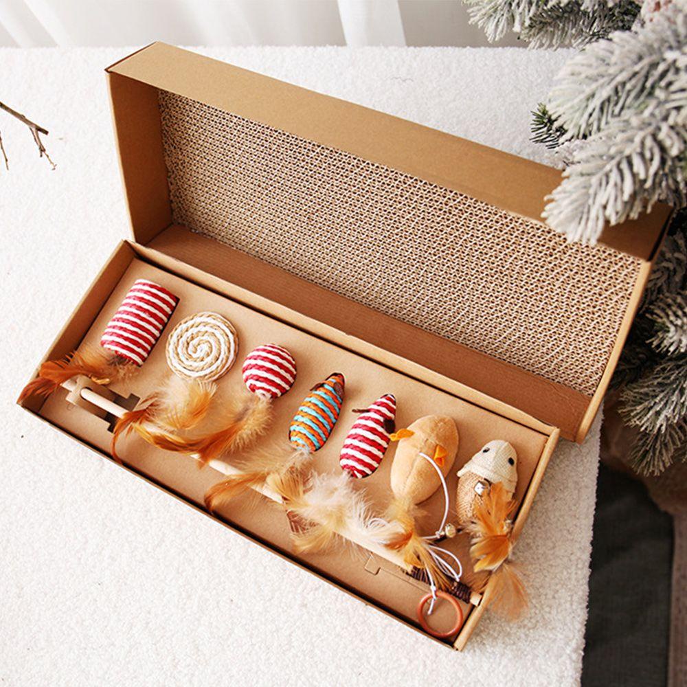 Set 7 Đồ Chơi Lông Vũ Mini Có Chuông Cho Mèo Cưng
