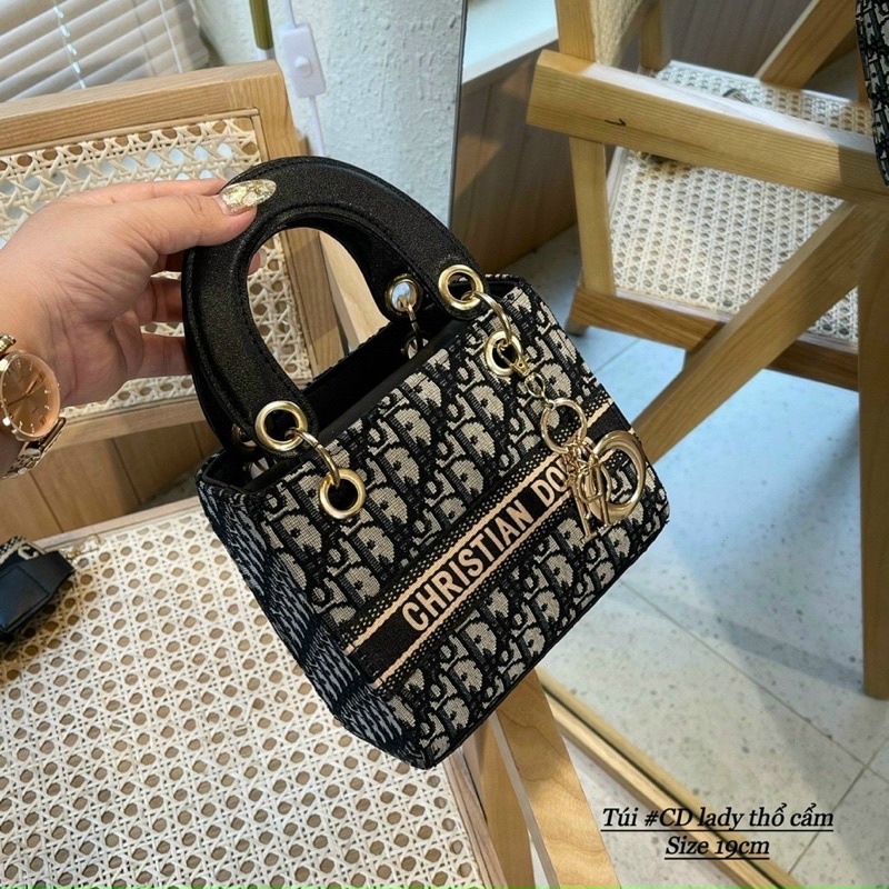 Túi D.I.O.R Thổ Cẩm, Túi Xách Nữ Đeo Chéo Dây Bản To