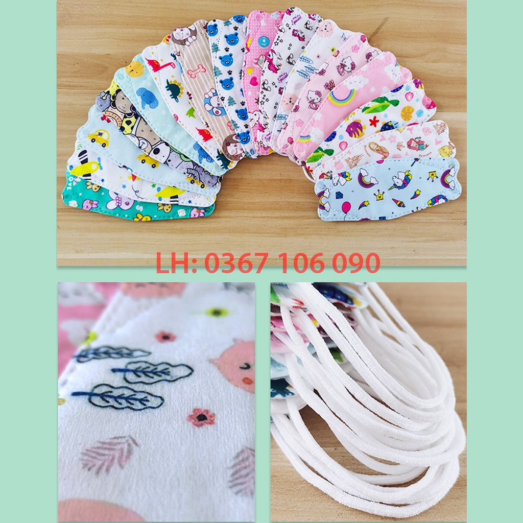 Khẩu Trang KF94 Cho Bé Hoạ Tiết Tiêu Chuẩn Hàn Quốc Túi 10 Cái