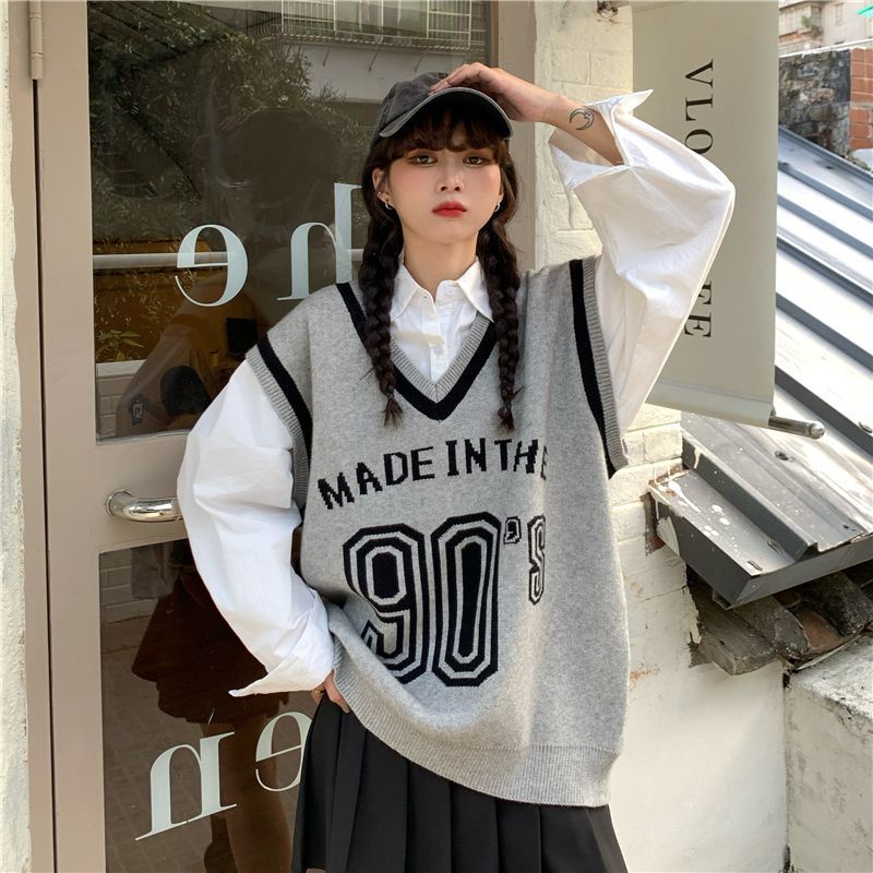 Áo ghi lê cổ chữ V phong cách thể thao thời trang Hàn quốc cho nữ