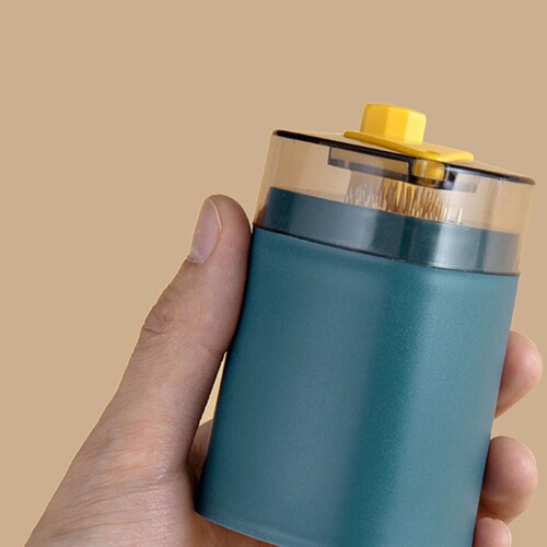 Hộp lọ đựng tăm xỉa răng  Tặng kèm tămthông minh có nút bật tăm tiện lợi dễ dàng sử dụng màu xanh hồng