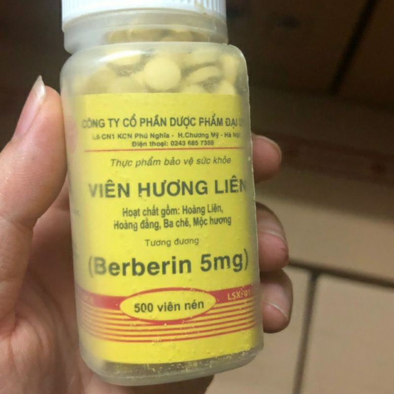 ( AN PHƯỚC PHARMA) VIÊN HƯƠNG LIÊN BERBERIN 500 VIÊN