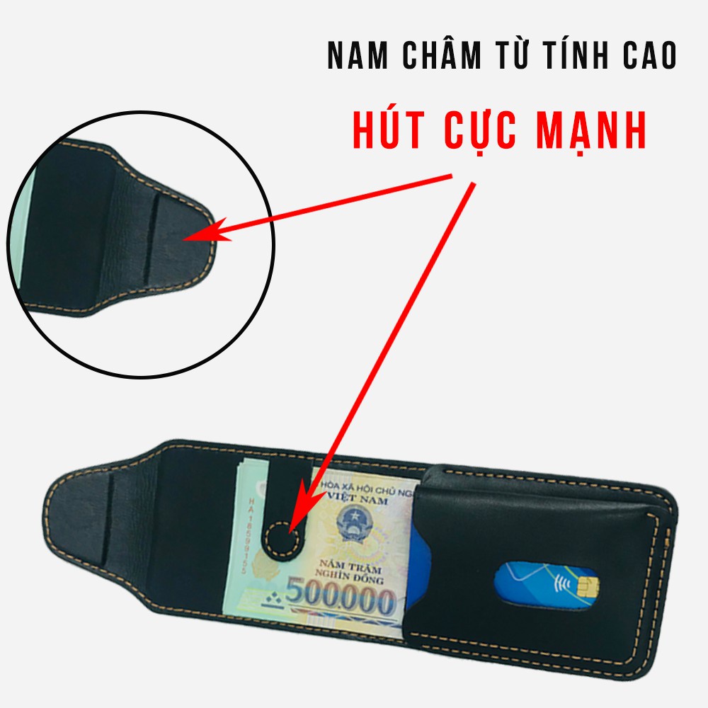 Ví Nam Nữ Da Bò Cách Điệu Thời Trang, Bóp Nam Nữ Da Bò Mini Cao Cấp Nhỏ Gọn SEN3 Bảo Hành Da 12 Tháng