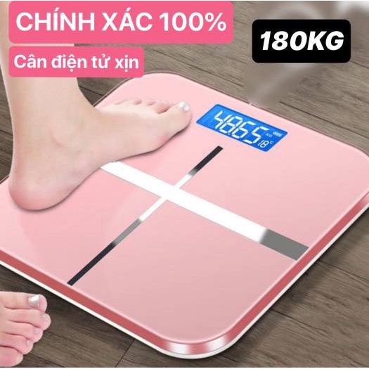 CÂN ĐIỆN TỬ IP MẶT GƯƠNG CHỊU LỰC ĐẾN 180KG ĐO CÂN NẶNG VÀ NHIỆT ĐỘ PHÒNG CHÍNH XÁC 100%