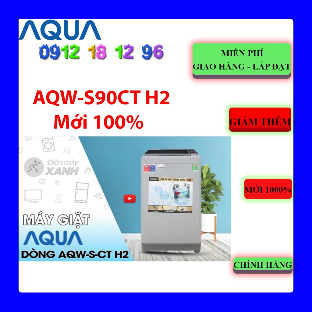 FREESHIP_Máy giặt Aqua 9 Kg AQW-S90CT