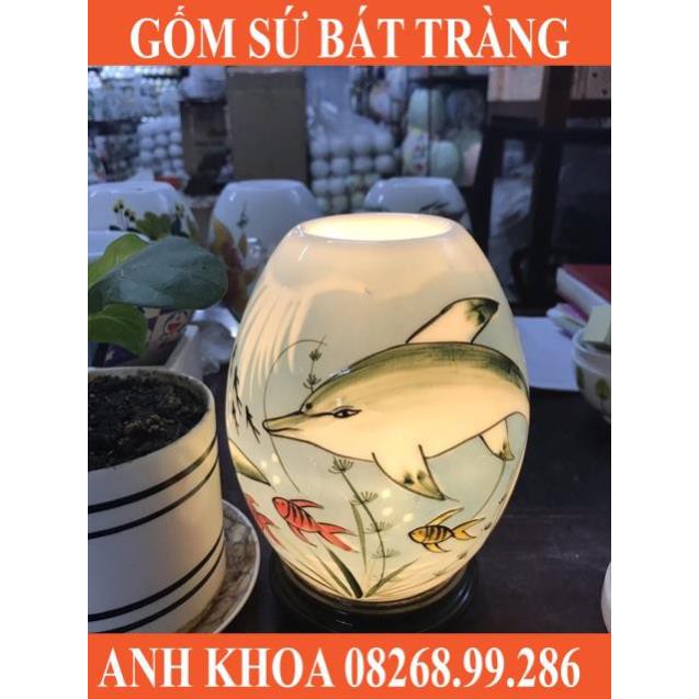 Đèn xông tinh dầu cao 21cm Bát Tràng - Gốm sứ Bát Tràng Anh Khoa