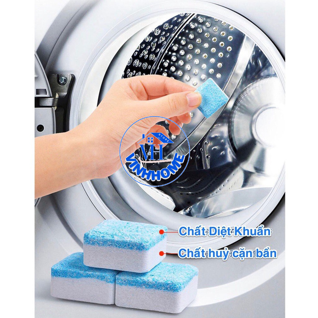 Set 12 Viên tẩy lồng máy giặt/Viên tẩy diệt khuẩn và loại bỏ các chất cặn trong máy giặt hiệu quả