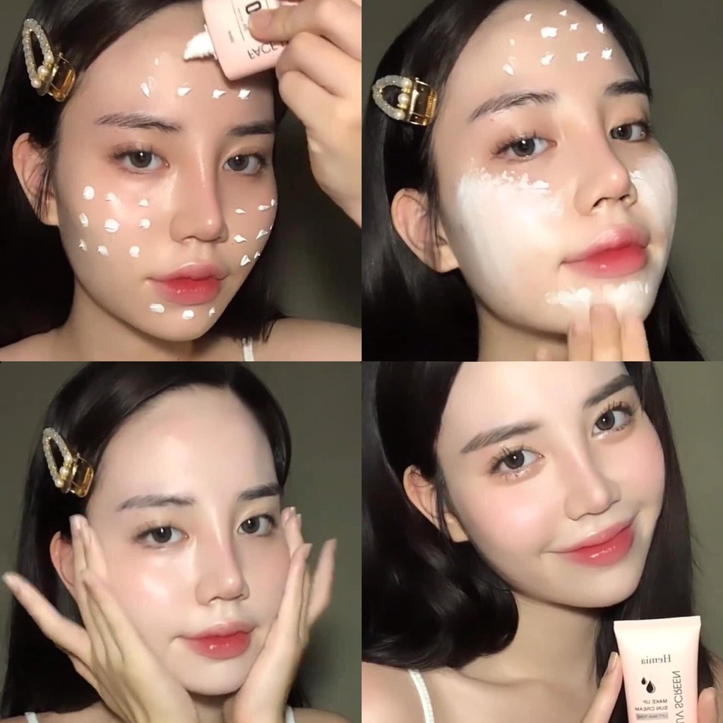 Kem Chống Nắng Hemia Dành Cho Mặt SPF 50+ Dưỡng Trắng Da, Kiềm Dầu, Dùng Được Cho Cả Da Mụn, Da Khô Da Thường Hàn Quốc