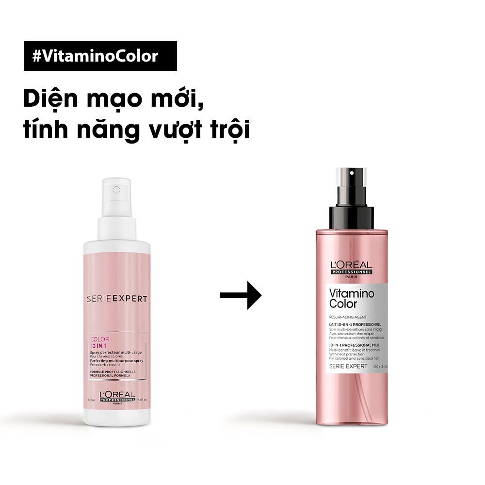 [Mã COSPPD05 giảm 10% đơn 400K] Xịt dưỡng chống nắng giữ màu tóc nhuộm Serie Expert Vitamino Color 190ml