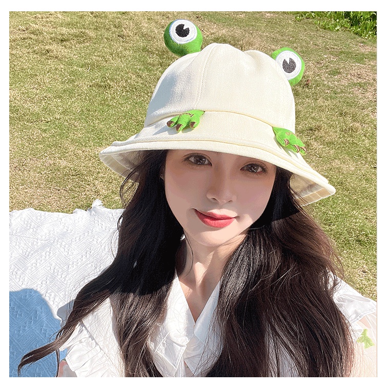 Mũ Bucket Ếch Xanh Cute Hot Trend Jussy Fashion Kiểu Mũ Tai Bèo Đáng Yêu Cho Các Nàng Che Nắng Khi Di Du Lịch, Đi Học
