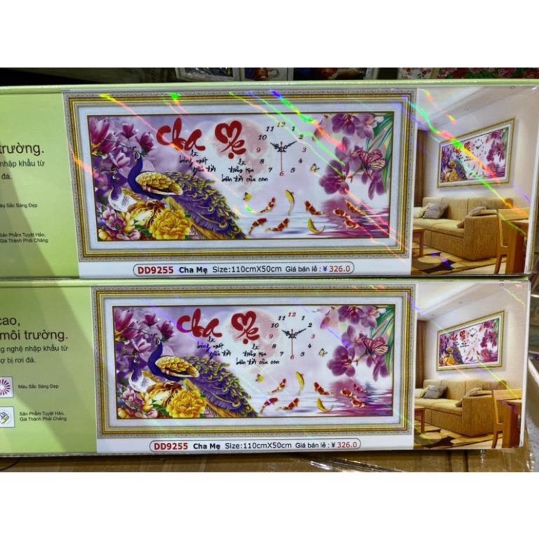 Tranh đính đá CHA MẸ  dream valley 110x55 cm- D9255( chưa đính)