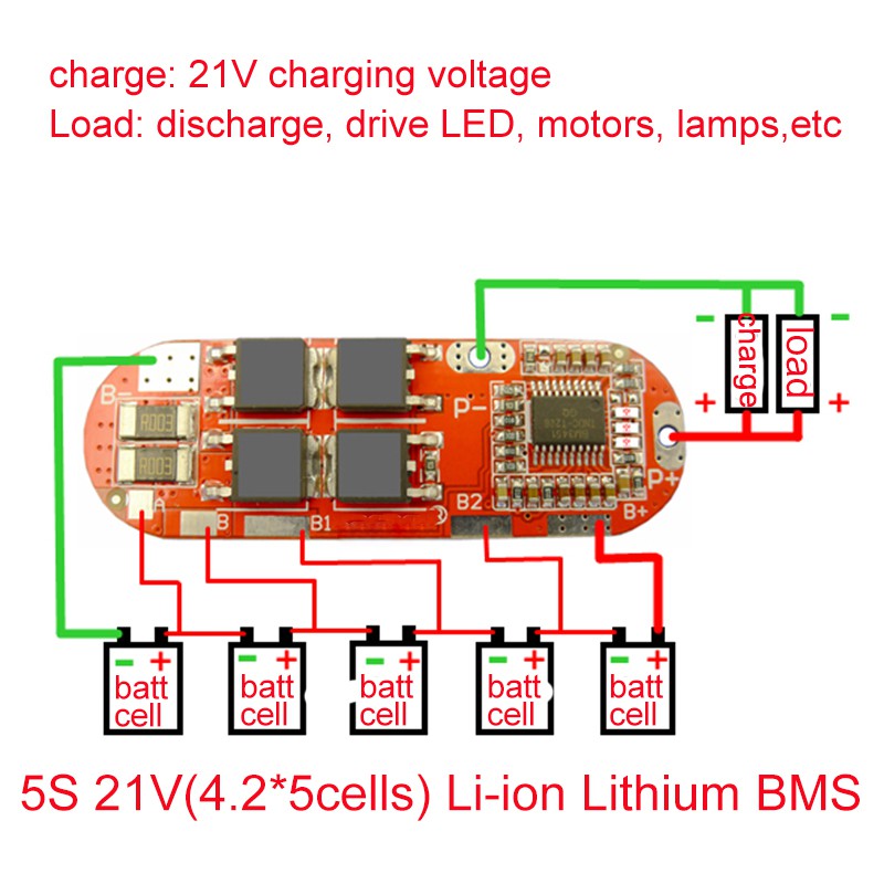 BMS 25A 3S 12.6V 4S 16.8V 5S 21V 18650 Li-ion Pin bảo vệ mạch sạc Bảng mạch mô-đun PCM polymer Lipo Cell PCB