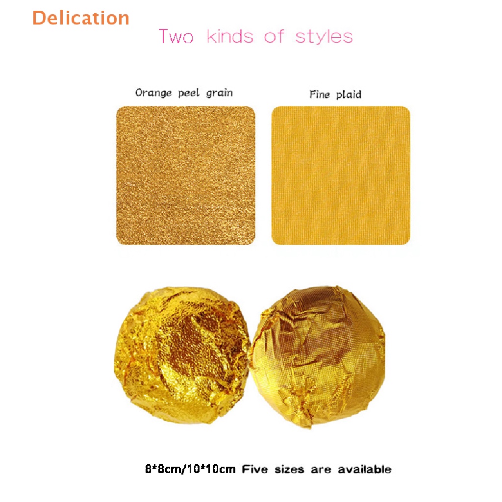 [Delication] Gói 100 Giấy Thiếc Mạ Vàng Đựng Bánh Kẹo Sô Cô La Cho Tiệc Tùng