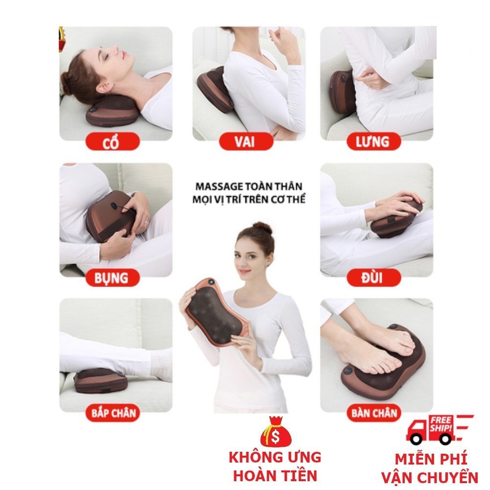 GỐI MASSAGE HỒNG NGOẠI 8 BI CÔNG NGHỆ NHẬT BẢN CAO CẤP ( 1995 GIA DỤNG )